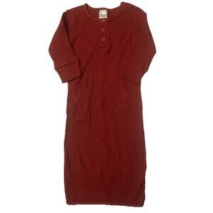 Baby Sleep Gown 3M Red Ribbed Newborn Nightgown Pajamas